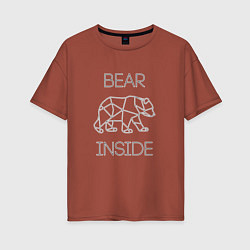 Футболка оверсайз женская Bear Inside, цвет: кирпичный