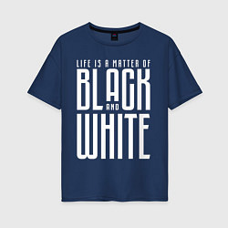 Футболка оверсайз женская Juventus: Black & White, цвет: тёмно-синий