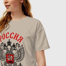 Футболка оверсайз женская Россия, цвет: миндальный — фото 2