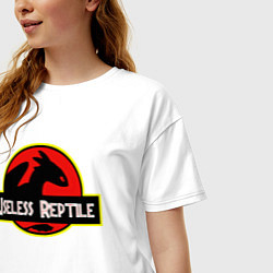 Футболка оверсайз женская Useless Reptile, цвет: белый — фото 2