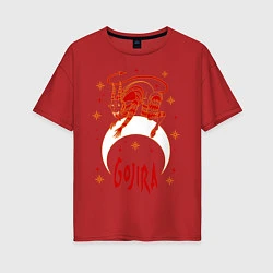 Футболка оверсайз женская Gojira: Evil Demon, цвет: красный