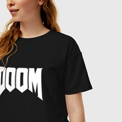 Футболка оверсайз женская DOOM, цвет: черный — фото 2