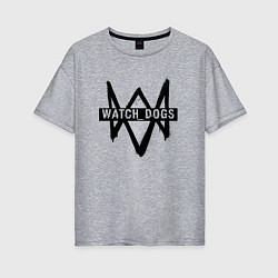 Футболка оверсайз женская Watch Dogs: Black Logo, цвет: меланж