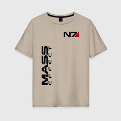 Футболка оверсайз женская MASS EFFECT N7, цвет: миндальный