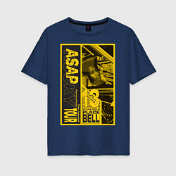 Футболка оверсайз женская ASAP Rocky: Place Bell, цвет: тёмно-синий