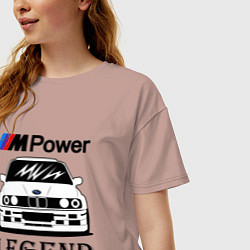 Футболка оверсайз женская BMW Power LEGEND, цвет: пыльно-розовый — фото 2