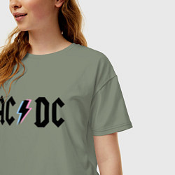 Футболка оверсайз женская AC/DC, цвет: авокадо — фото 2