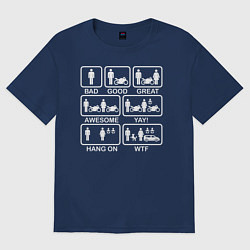 Футболка оверсайз женская Жизнь мотоциклиста, цвет: тёмно-синий