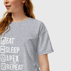 Футболка оверсайз женская Eat, Sleep, Apex, Repeat, цвет: меланж — фото 2