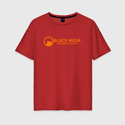 Футболка оверсайз женская Black Mesa: Research Facility, цвет: красный