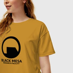 Футболка оверсайз женская Black Mesa: Research Facility, цвет: горчичный — фото 2