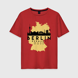 Футболка оверсайз женская Берлин - Германия, цвет: красный