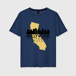 Женская футболка оверсайз Голливуд - США