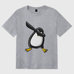 Футболка оверсайз женская DAB Pinguin, цвет: меланж