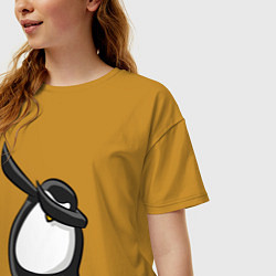 Футболка оверсайз женская DAB Pinguin, цвет: горчичный — фото 2