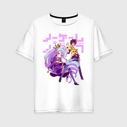 Футболка оверсайз женская No Game No Life, цвет: белый