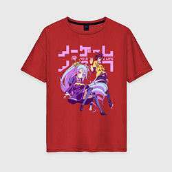Футболка оверсайз женская No Game No Life, цвет: красный