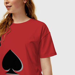 Футболка оверсайз женская Пиковый туз, цвет: красный — фото 2