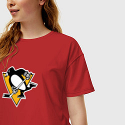 Футболка оверсайз женская Pittsburgh Penguins: Evgeni Malkin, цвет: красный — фото 2