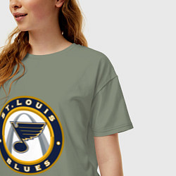 Футболка оверсайз женская St Louis Blues, цвет: авокадо — фото 2