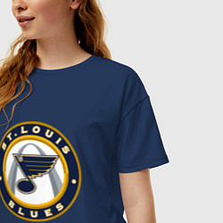 Футболка оверсайз женская St Louis Blues, цвет: тёмно-синий — фото 2