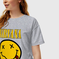 Футболка оверсайз женская NIRVANA, цвет: меланж — фото 2
