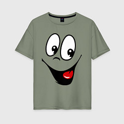 Футболка оверсайз женская Заразительная улыбка, цвет: авокадо