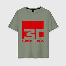 Футболка оверсайз женская 30 seconds to mars, цвет: авокадо