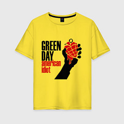 Футболка оверсайз женская Green Day: American idiot, цвет: желтый