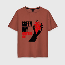 Футболка оверсайз женская Green Day: American idiot, цвет: кирпичный