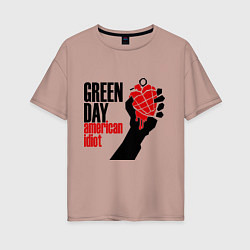 Женская футболка оверсайз Green Day: American idiot