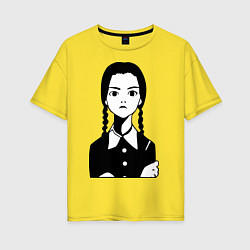 Футболка оверсайз женская Wednesday Addams, цвет: желтый