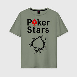 Футболка оверсайз женская Poker Stars, цвет: авокадо