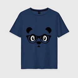 Женская футболка оверсайз Панда в очках