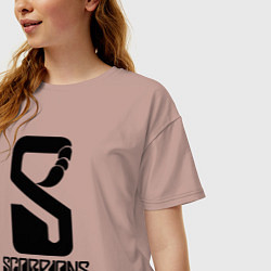 Футболка оверсайз женская Scorpions logo, цвет: пыльно-розовый — фото 2