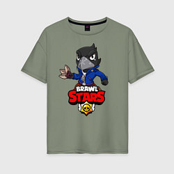 Женская футболка оверсайз BRAWL STARS CROW