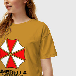 Футболка оверсайз женская UMBRELLA CORP, цвет: горчичный — фото 2