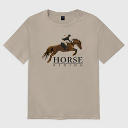 Футболка оверсайз женская HORSE RIDING, цвет: миндальный