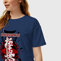 Футболка оверсайз женская Кёкусинкай, цвет: тёмно-синий — фото 2