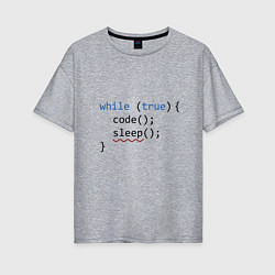 Футболка оверсайз женская Code - sleep, цвет: меланж