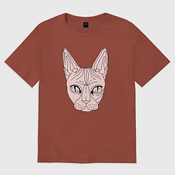 Футболка оверсайз женская КИС-КИС, цвет: кирпичный