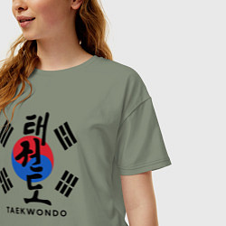 Футболка оверсайз женская Taekwondo, цвет: авокадо — фото 2