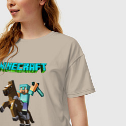 Футболка оверсайз женская Minecraft, цвет: миндальный — фото 2