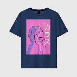 Женская футболка оверсайз Vaporwave anime art