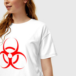 Футболка оверсайз женская BIOHAZARD, цвет: белый — фото 2