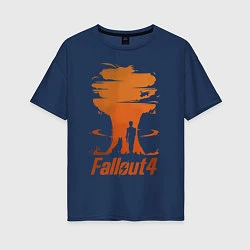 Футболка оверсайз женская Fallout 4, цвет: тёмно-синий