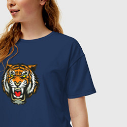 Футболка оверсайз женская Тигр, цвет: тёмно-синий — фото 2