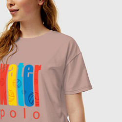 Футболка оверсайз женская Water polo, цвет: пыльно-розовый — фото 2