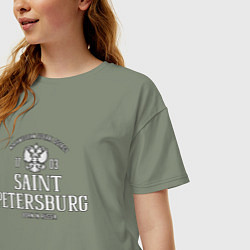 Футболка оверсайз женская Санкт-ПетербургBorn in Russia, цвет: авокадо — фото 2