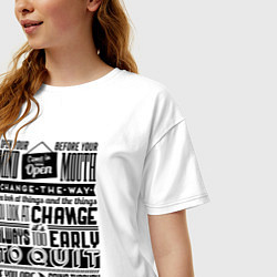 Футболка оверсайз женская Крутые цитаты на английском, цвет: белый — фото 2